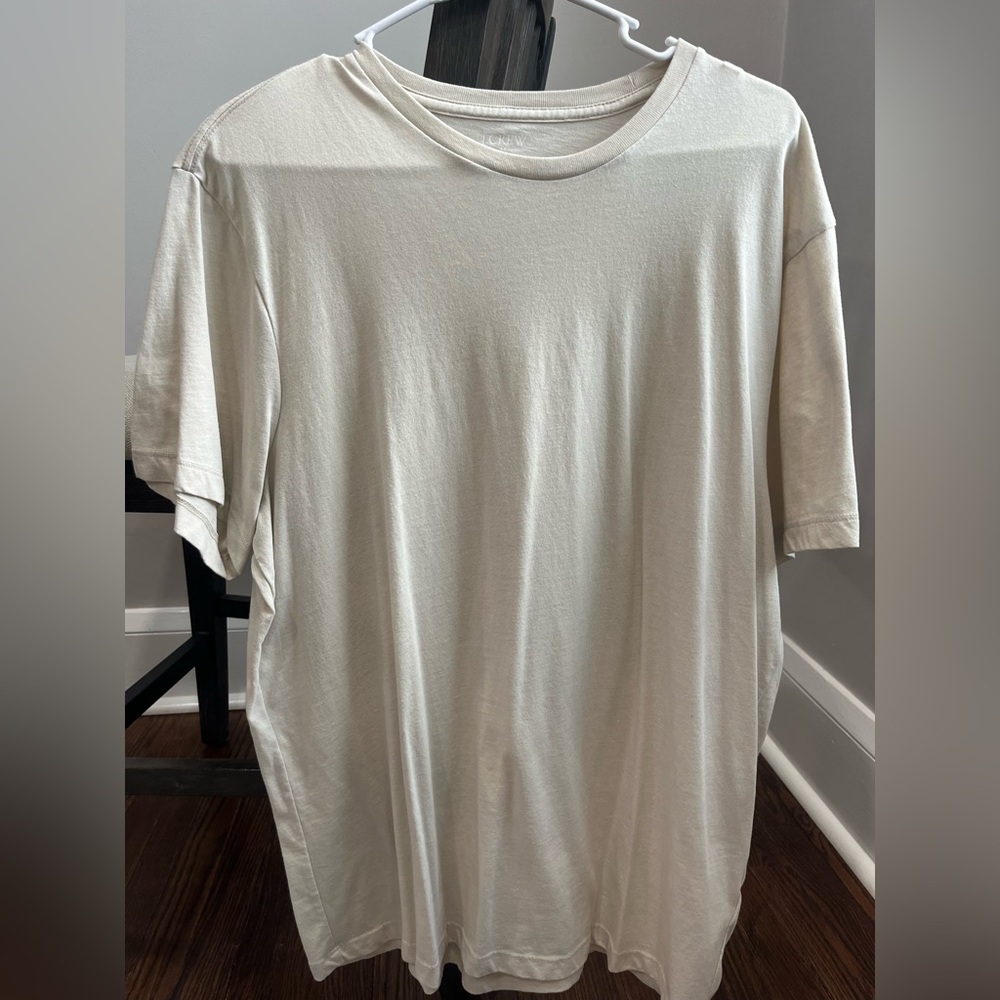 J. Crew mens beige washed short sleeve shirt size XL